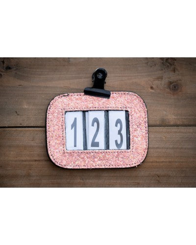 Wedstrijd nummer glitter roze