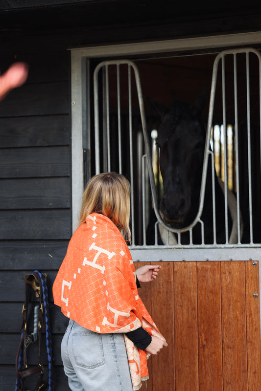 Horses and Lifestyl H Scarf Orange
