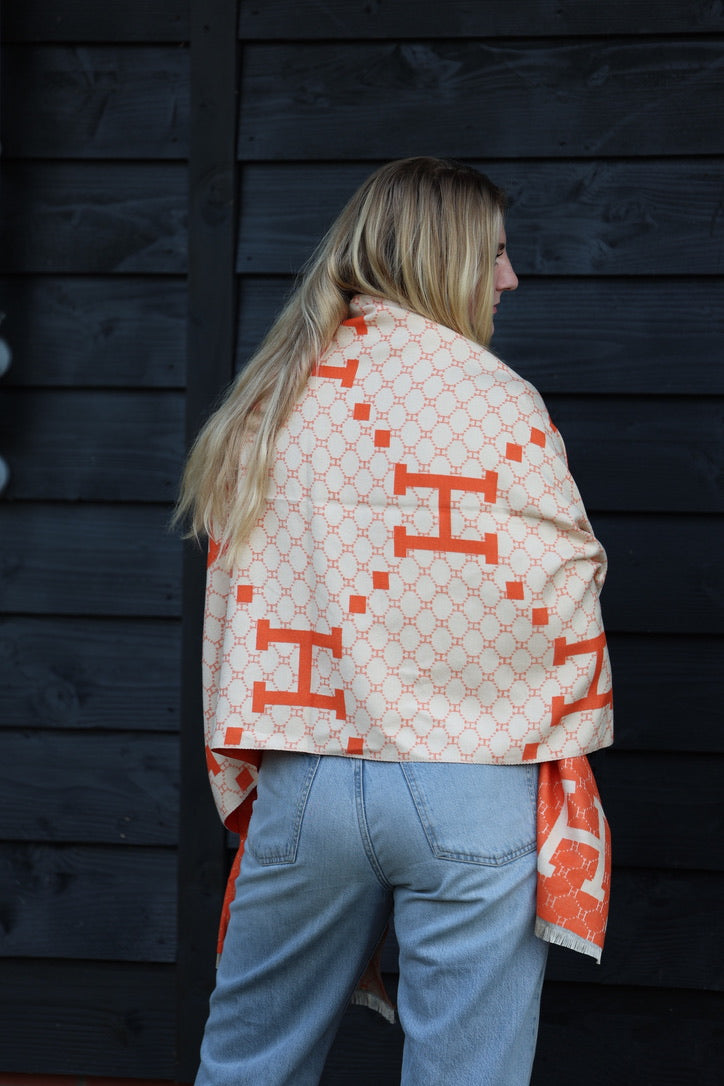 Horses and Lifestyl H Scarf Orange