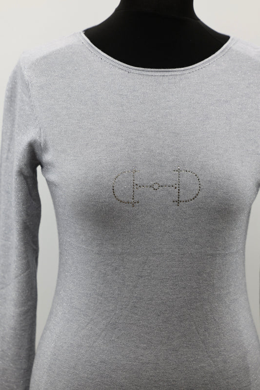 Equestrian Style Round Swarovski Grijs