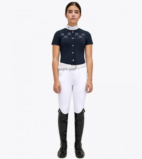 Cavalleria Toscana mini orbit blue kids competition shirt *