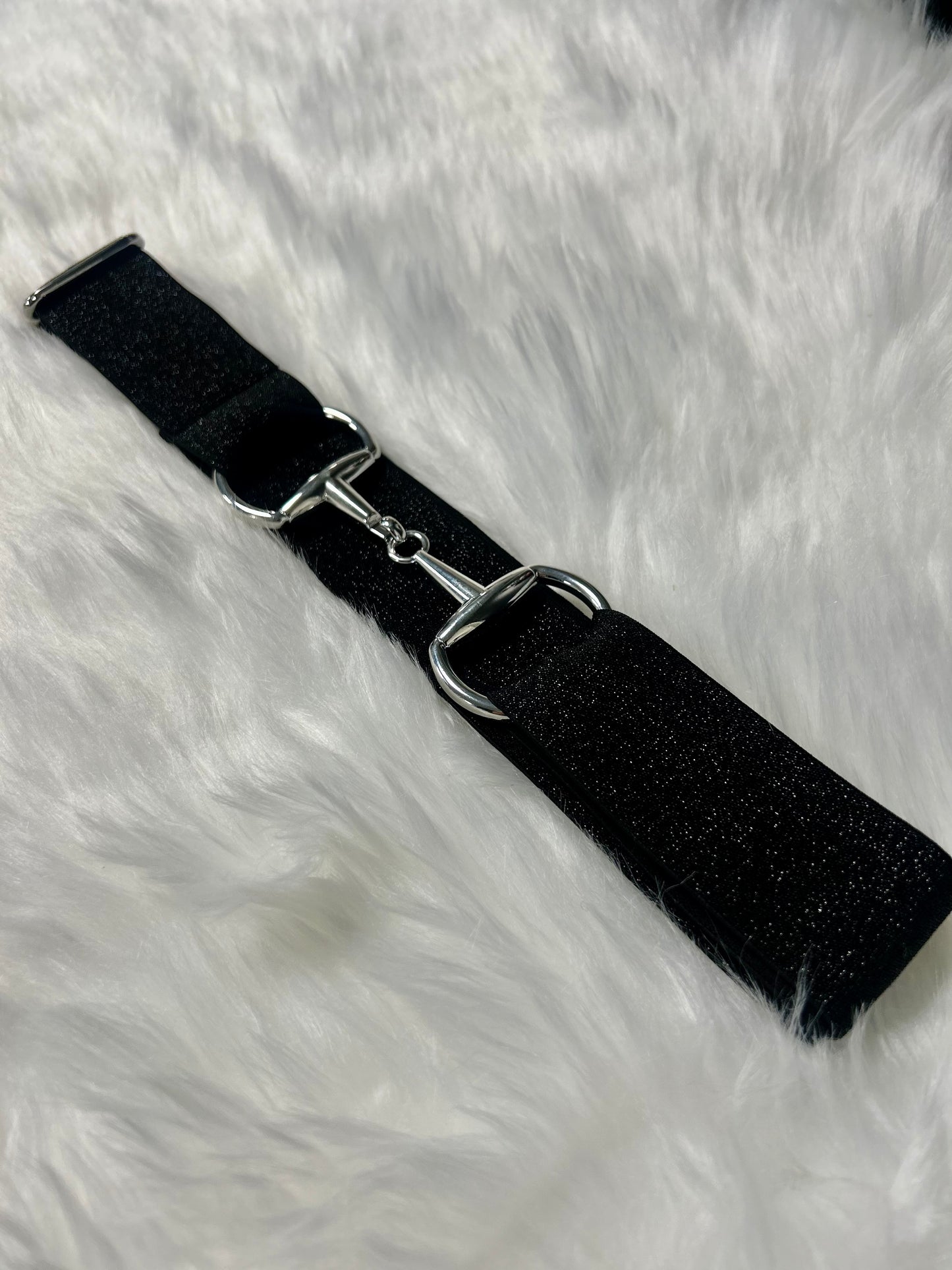 Shiny bit riem - Zwart