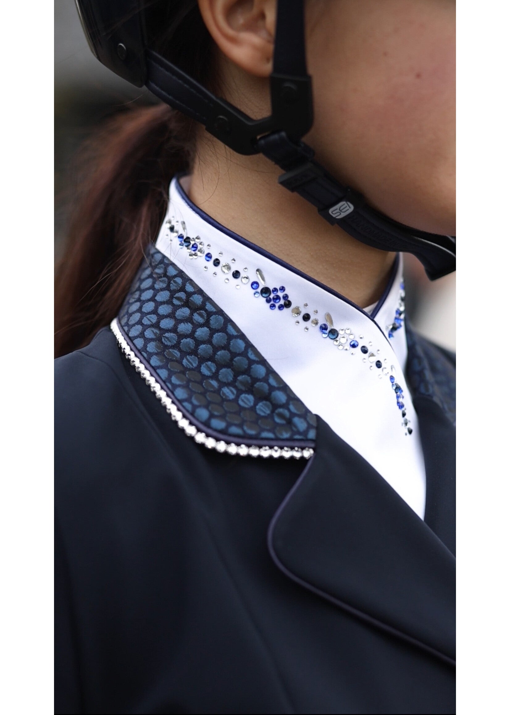 Plastron swarovski Plastronique by Lamantia classic blue flower