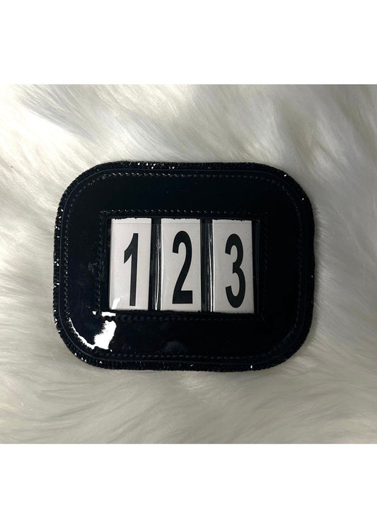 Wedstrijd Nummer Houder Lak Fabric zwart
