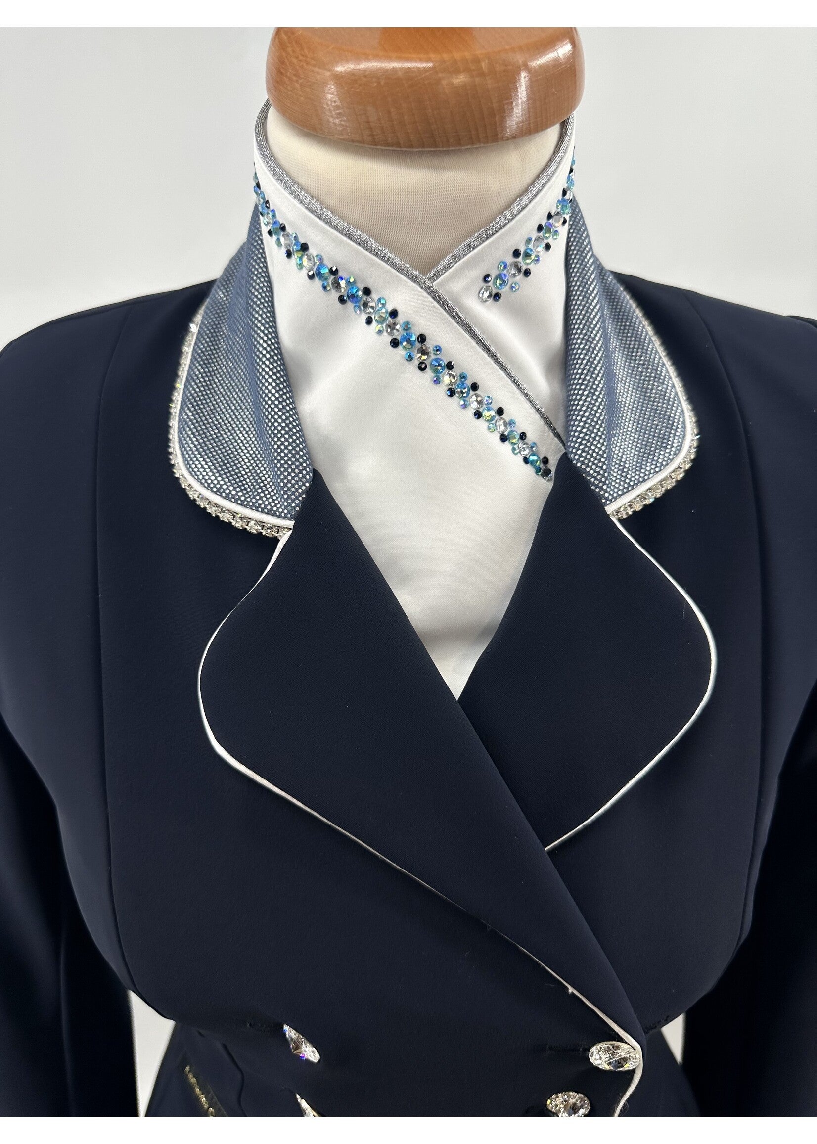 Swarovski plastron aqua silver