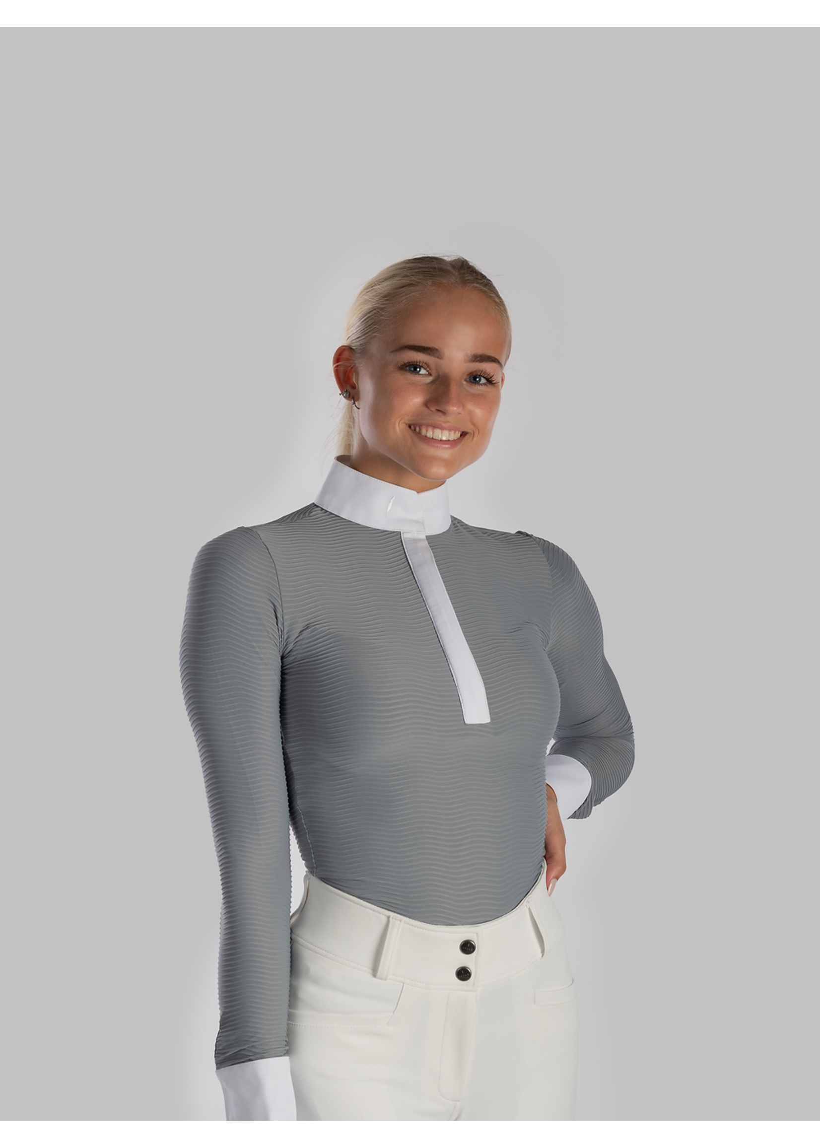 Aviar wave long sleeve show shirt grey