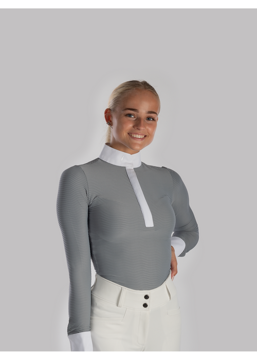 Aviar wave long sleeve show shirt grey