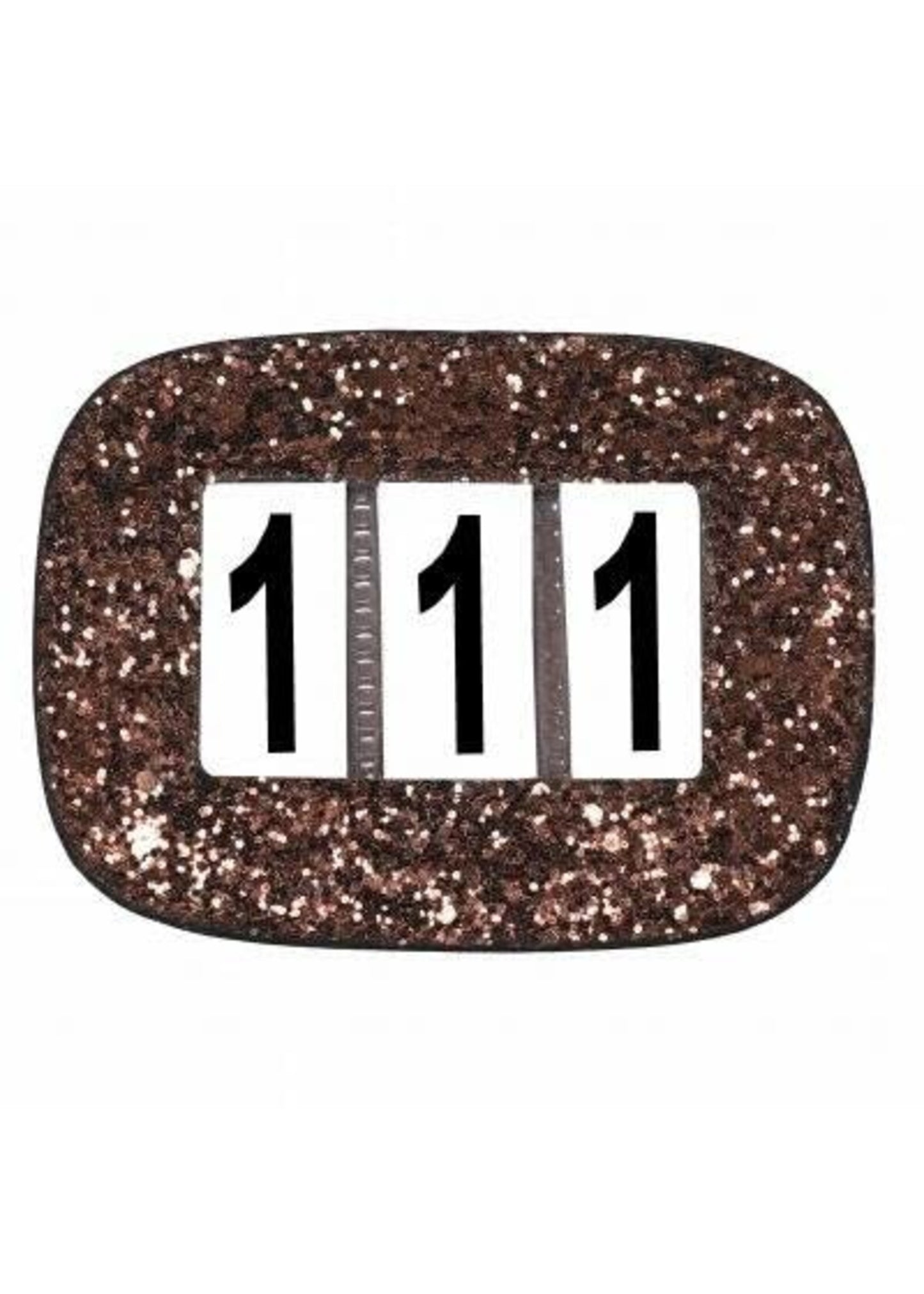 Wedstrijd nummer glitter bruin