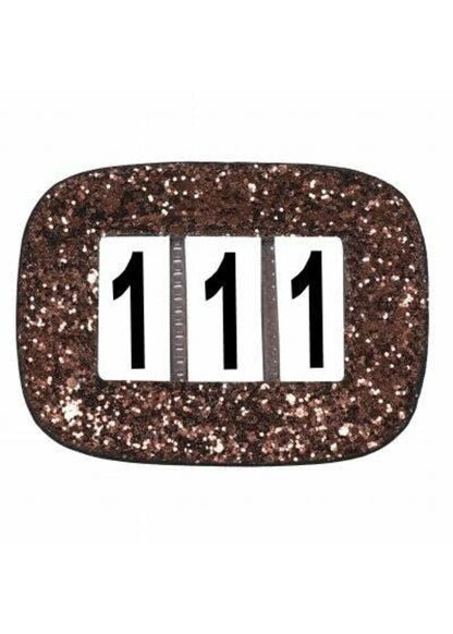Wedstrijd nummer glitter bruin