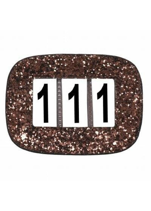 Wedstrijd nummer glitter bruin