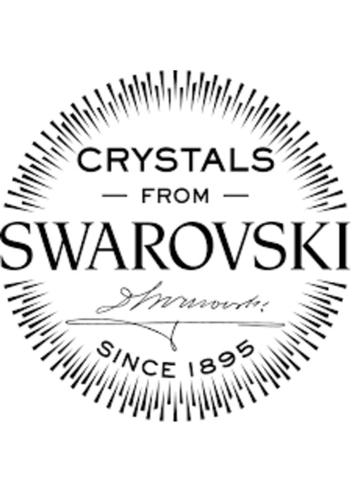 Swarovski Wedstrijd nummer Zwart Suede Crystal Golden Shadow