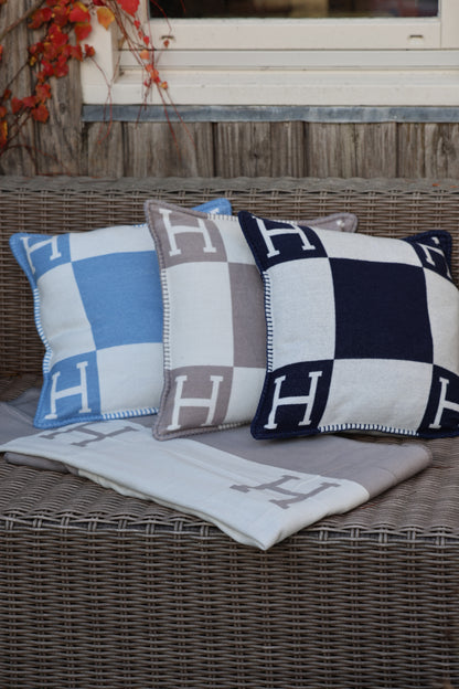 Horses and Lifestyle Pillow H Navy
