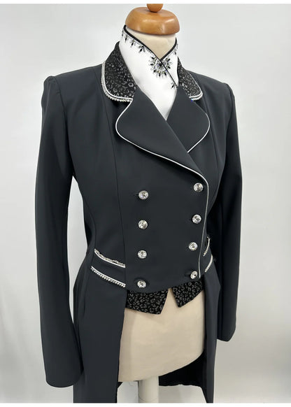 DEMO Lamantia Couture Frack Limited Edition Silver Grey Panther SIZE 38