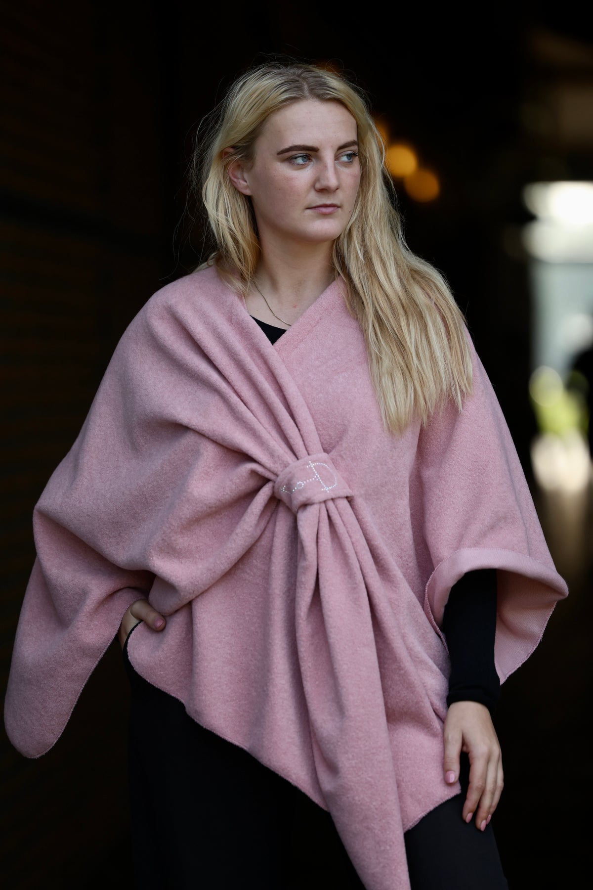 Omslagdoek Fleece Swarovski Pink