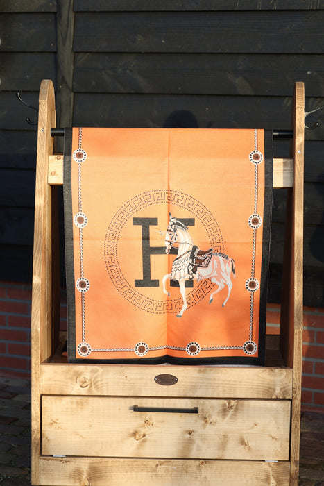 Horses and Lifestyl H Scarf Orange Black