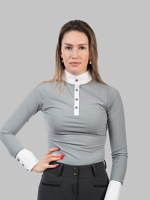 Aviar Technical Longsleeve Show Shirt in Grey
