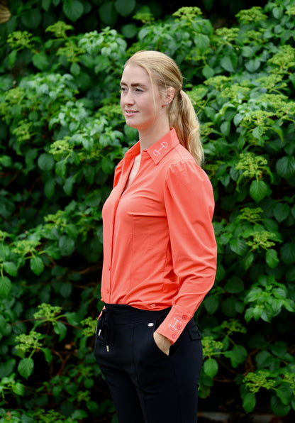 Equestrian Style Blouse Swarovski Peach