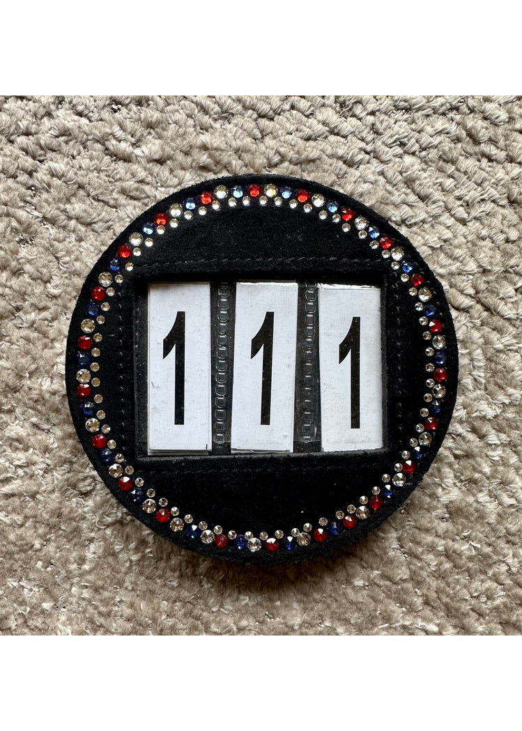 Swarovski Competition Number Black Suede Crystal Dutch