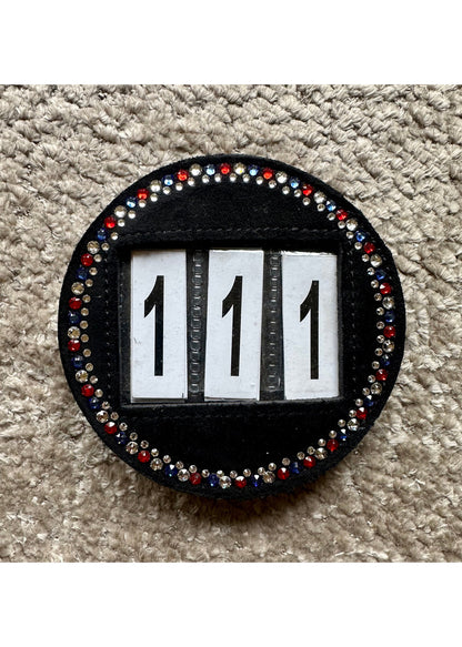 Swarovski Competition Number Black Suede Crystal Dutch