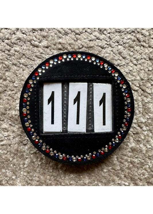 Swarovski Competition Number Black Suede Crystal Dutch