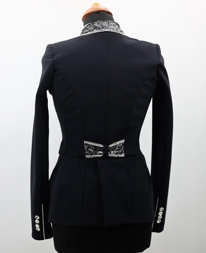 DEMO Lamantia Couture Mini Frack Silver Night SIZE 34