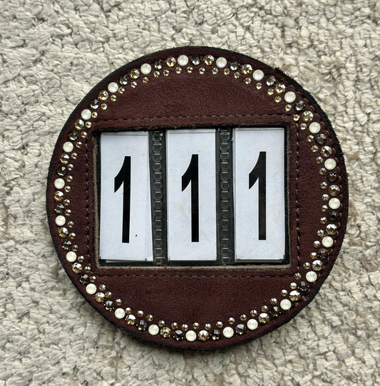 Swarovski Wedstrijd nummer Bruin Suede Golden Shadow pearl white