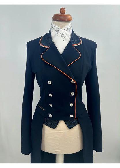 DEMO Lamantia couture Frack Dark Blue Dutch Sparkle Dot SIZE 38