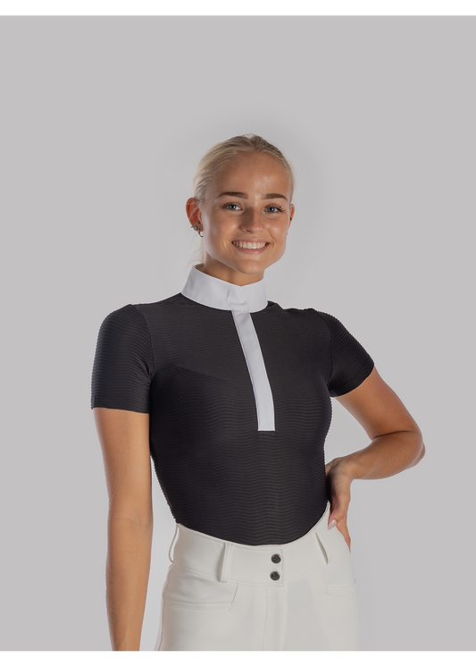 Aviar wave zip short sleeve show shirt anthracite **