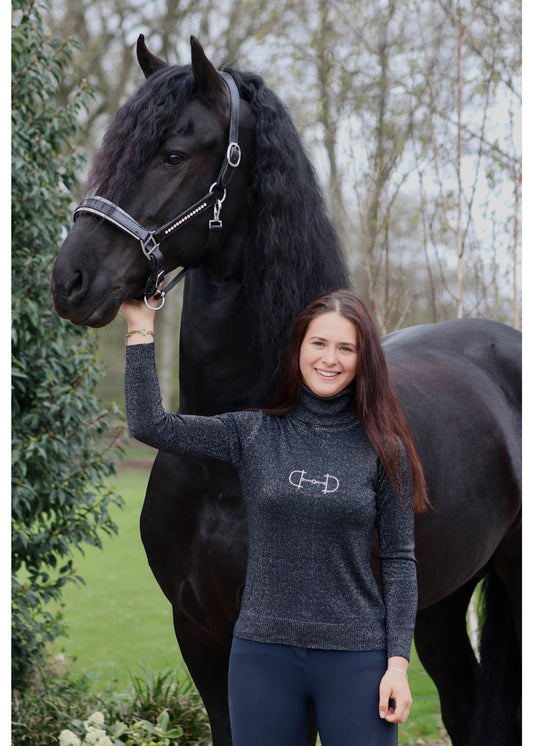 Lamantia couture Swarovski col trui shiny lurex