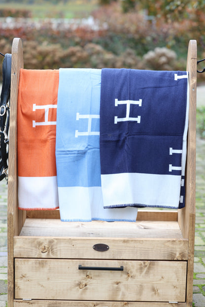Horses and Lifestyle luxe H Plaid Baby Blue
