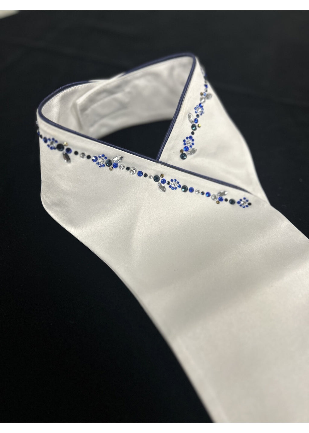 Plastron swarovski Plastronique by Lamantia classic blue flower