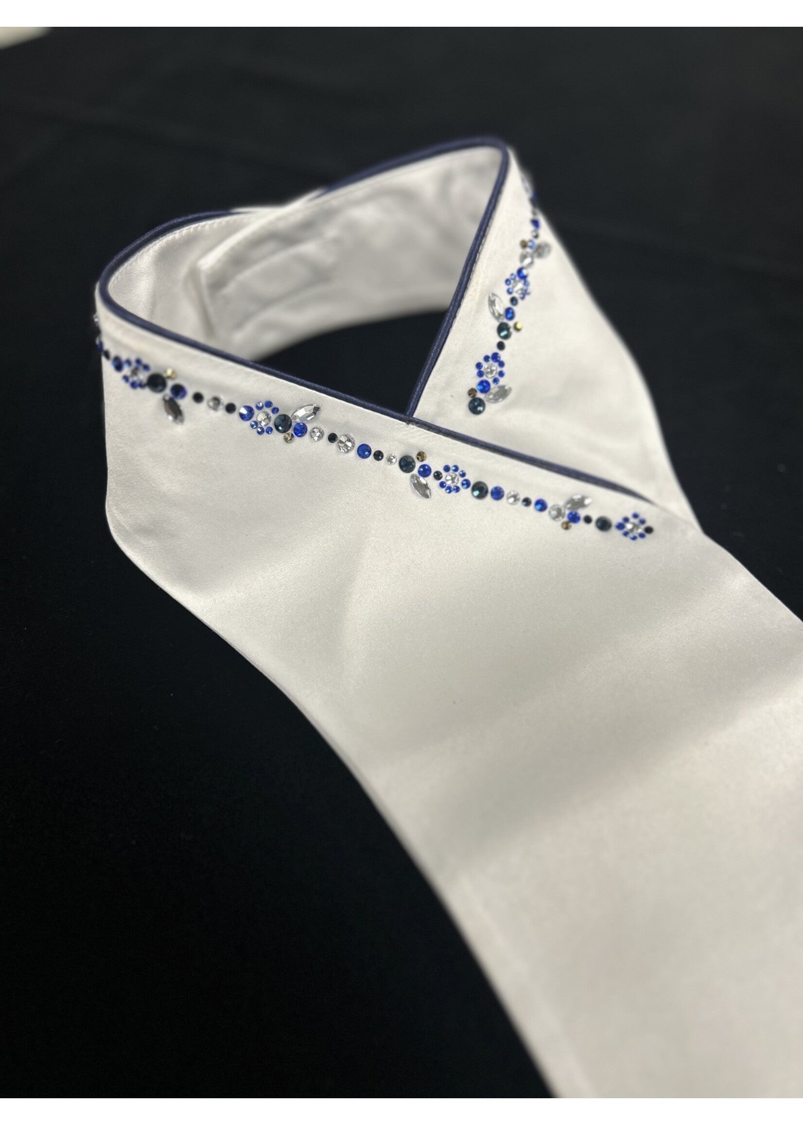Plastron swarovski Plastronique by Lamantia classic blue flower
