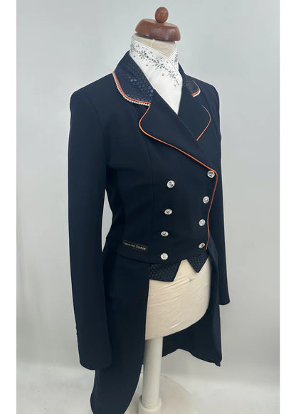DEMO Lamantia couture Frack Dark Blue Dutch Sparkle Dot SIZE 38