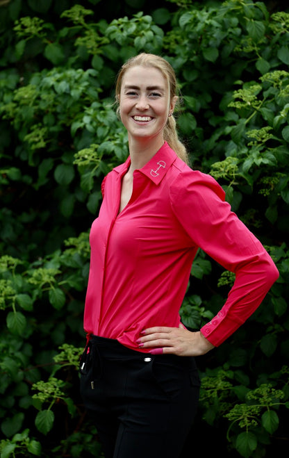 Equestrian Style Blouse Swarovski Pink