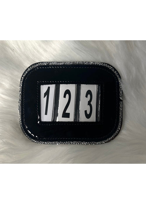 Wedstrijd Nummer Houder Lak Fabric zilver