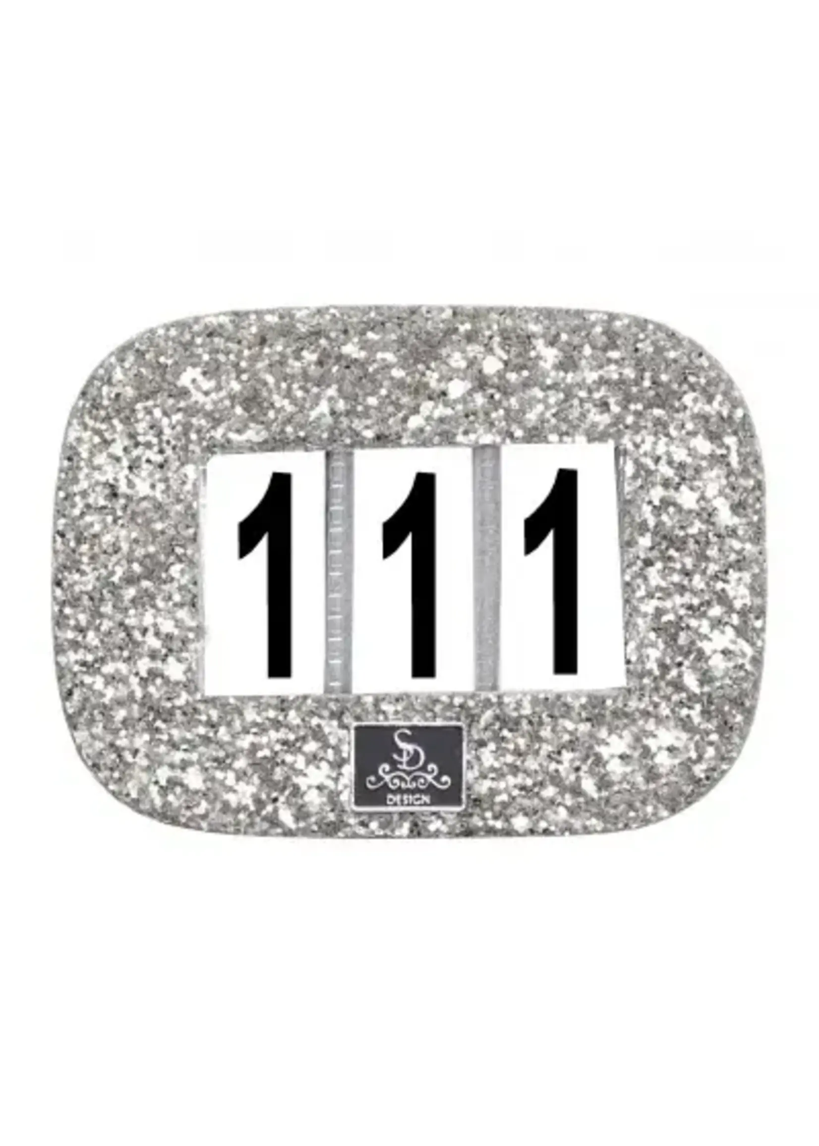Wedstrijd nummer glitter zilver