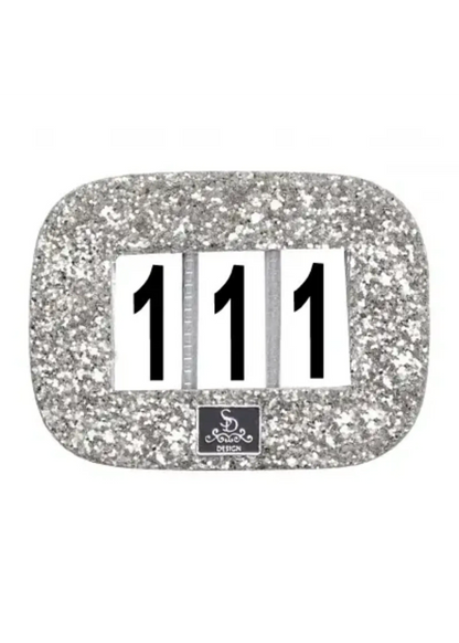 Wedstrijd nummer glitter zilver