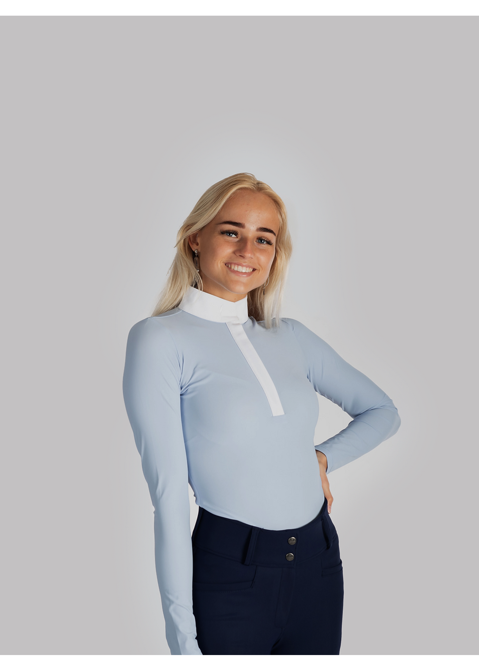 Aviar minimal long sleeve show shirt baby blue