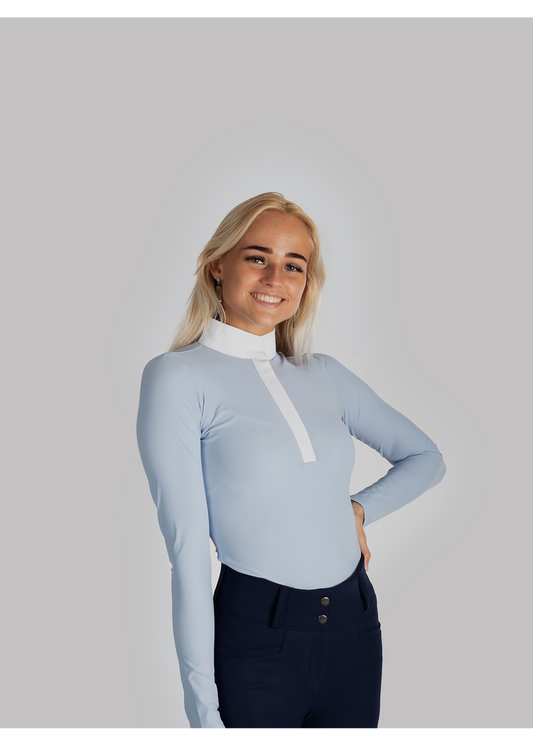 Aviar minimal long sleeve show shirt baby blue **