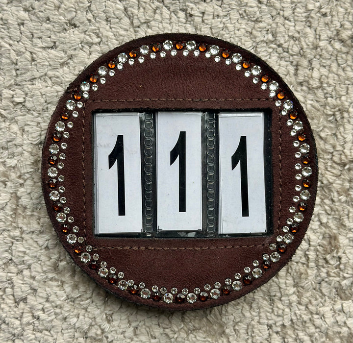 Swarovski Wedstrijd nummer Bruin Suede Golden Shadow Crystal