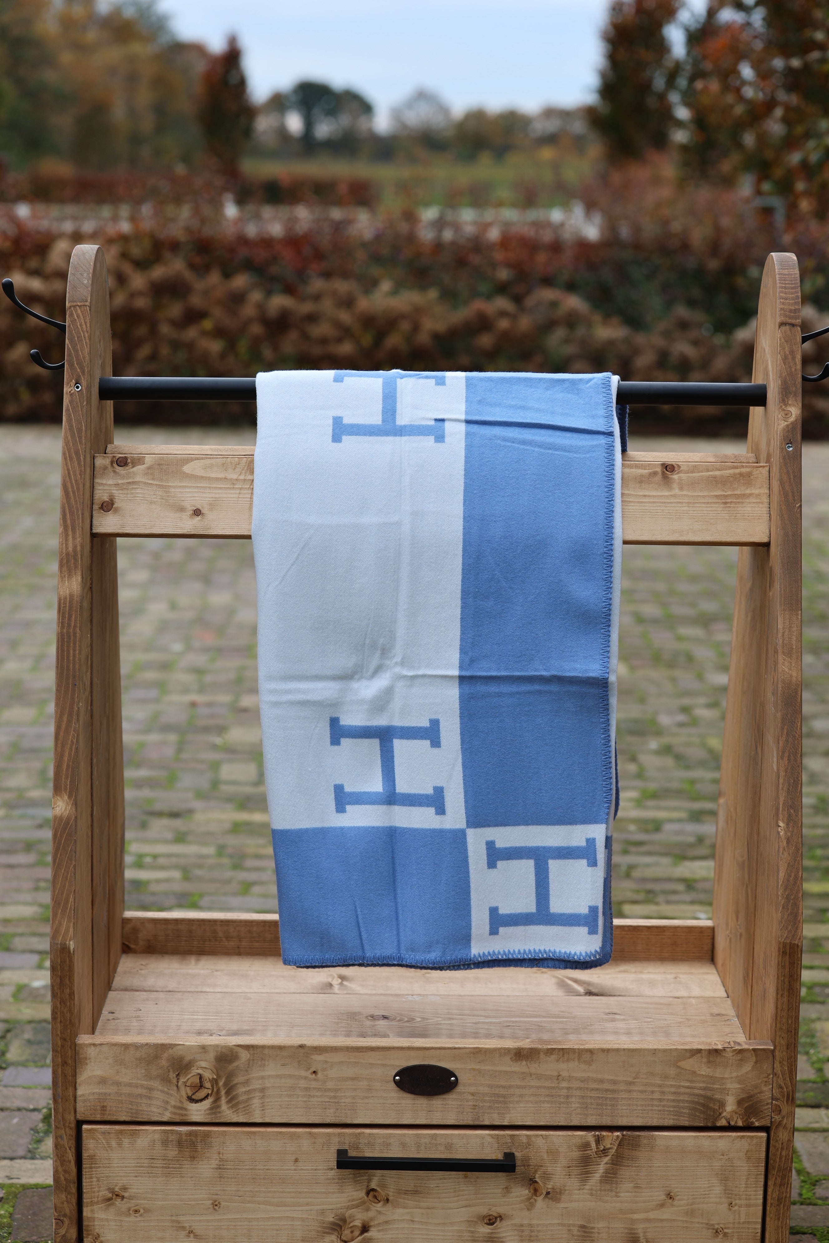 Horses and Lifestyle luxe H Plaid Baby Blue