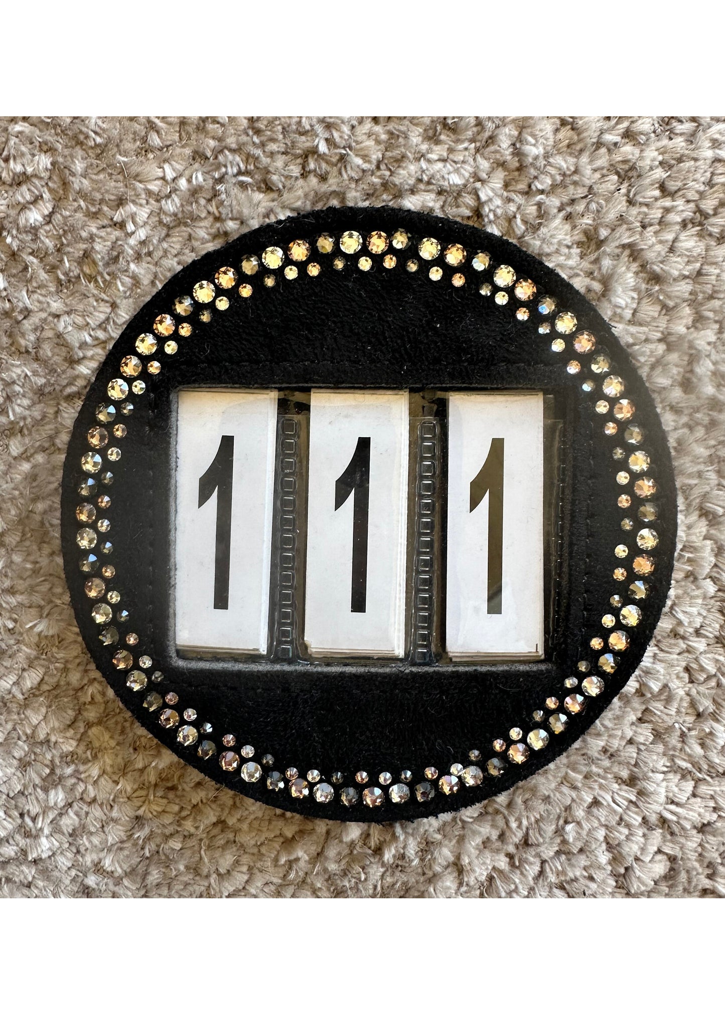 Swarovski Competition Number Black Suede Rose Lover