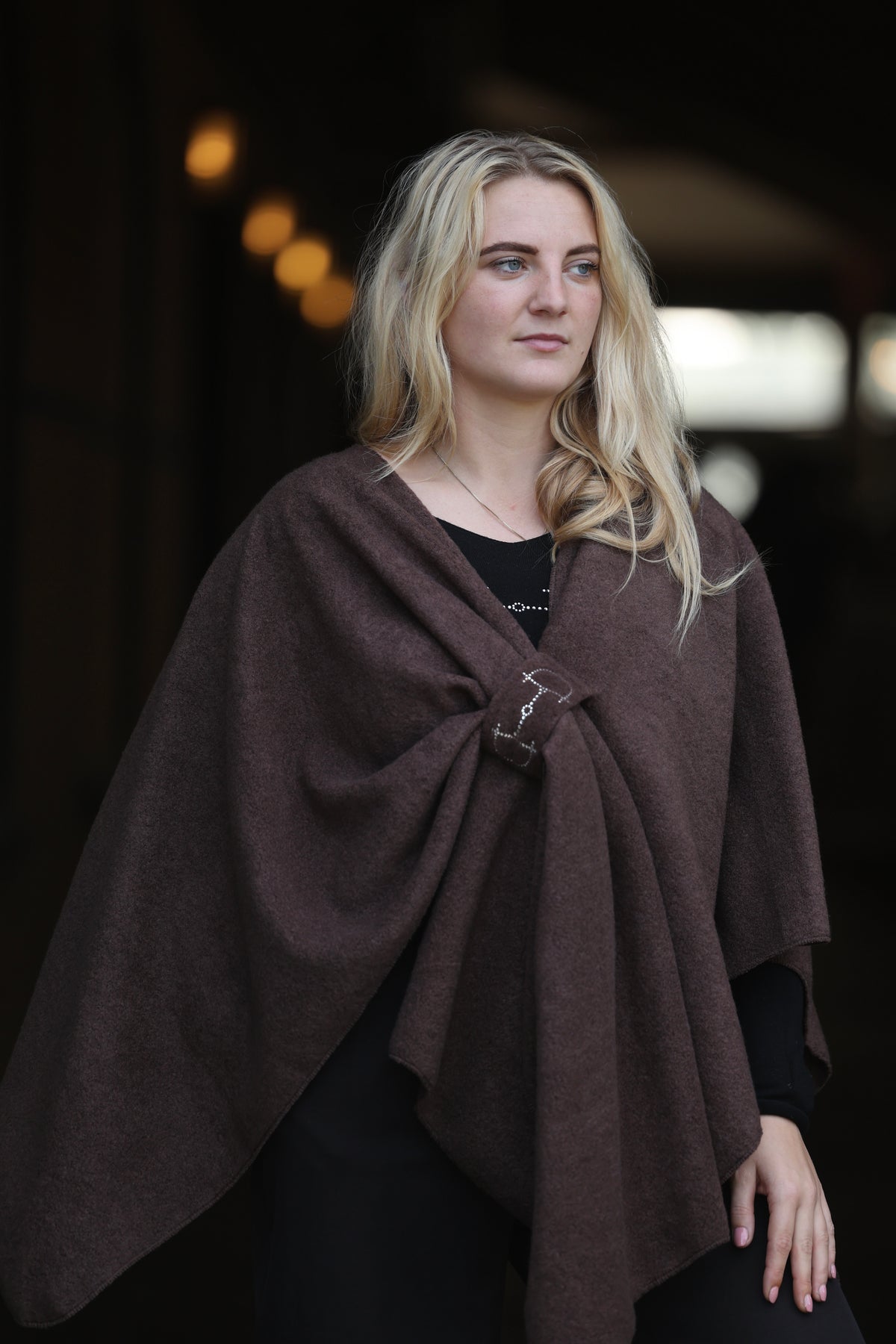 Omslagdoek Fleece Swarovski Chocolat