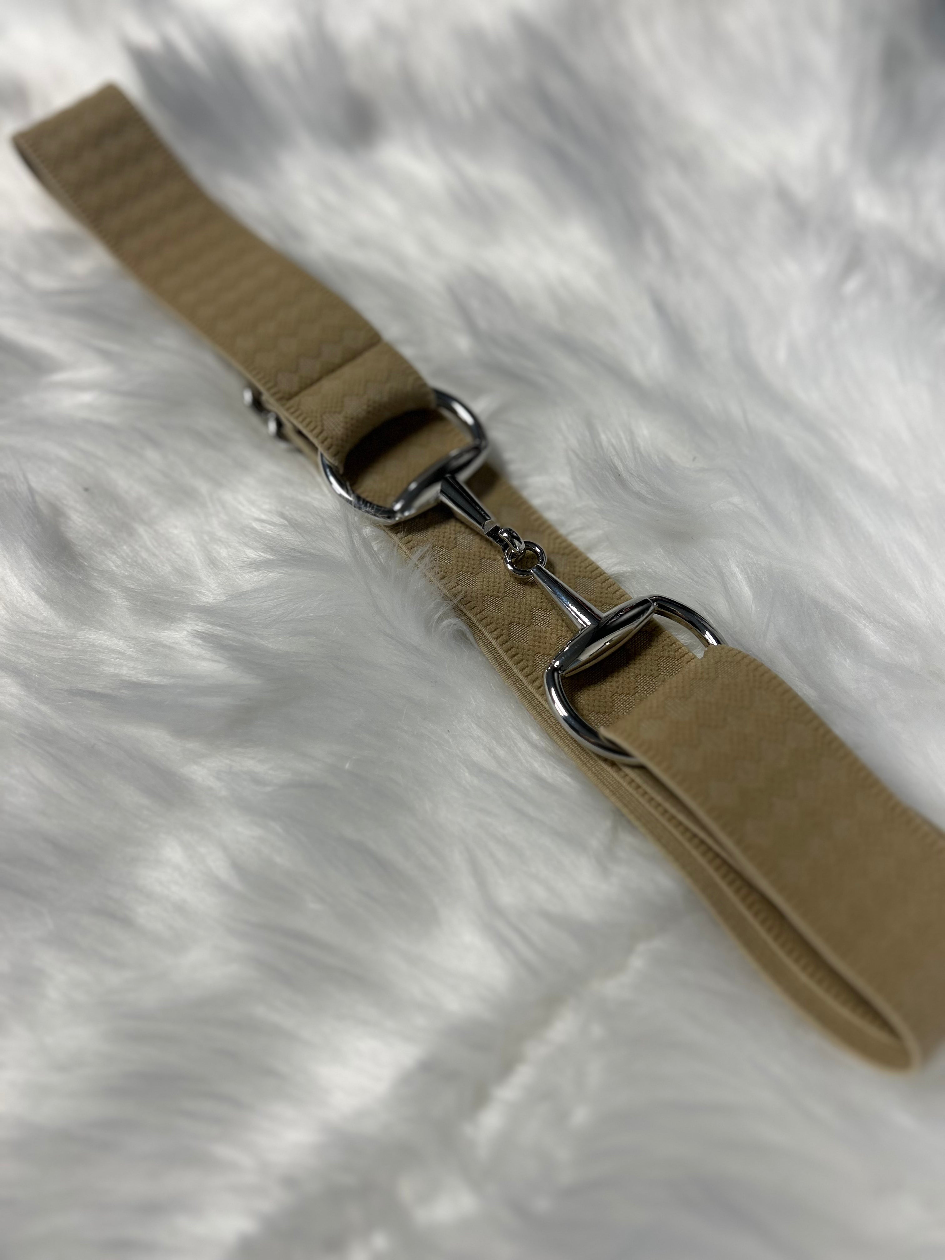 Shiny bit riem - Beige/Square
