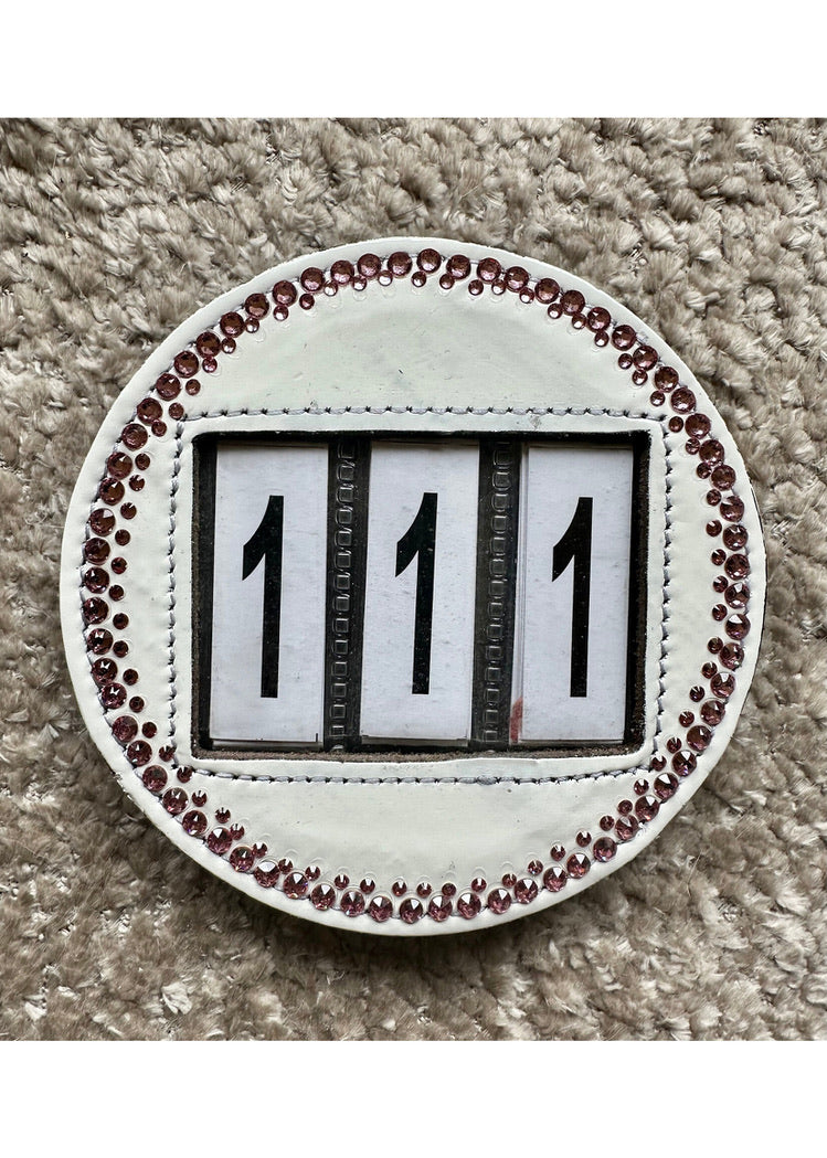 Swarovski Wedstrijd nummer Wit Lak Crystal Pink