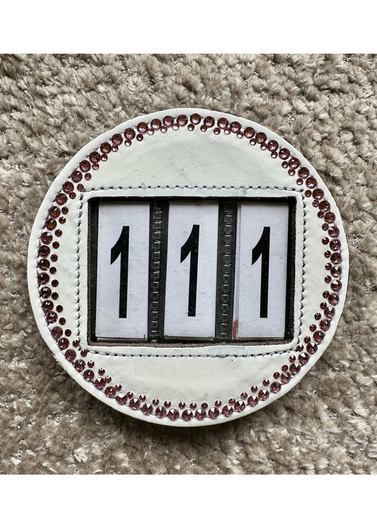 Swarovski Wedstrijd nummer Wit Lak Crystal Pink