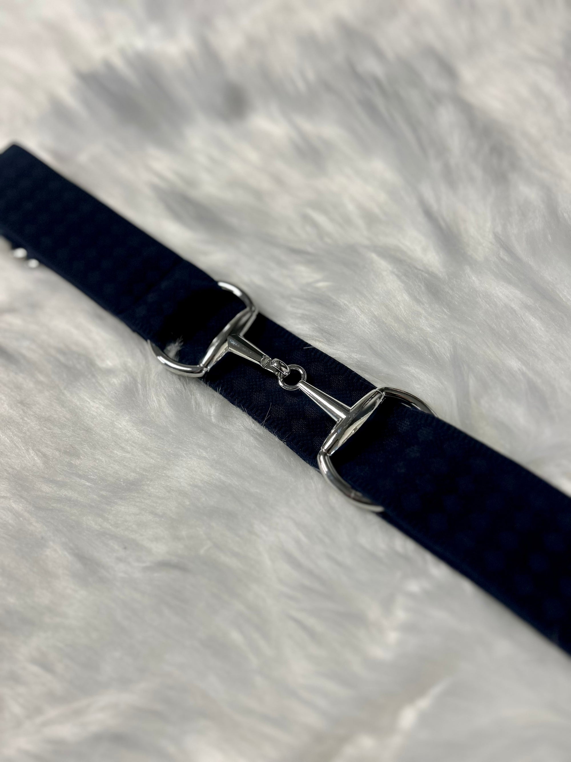 Shiny bit riem - Blauw/Square