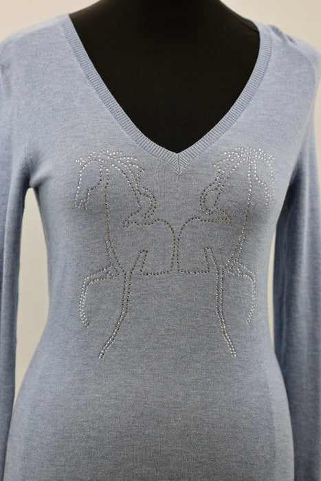 Equestrian Style NoConcept Signature Swarovksi V-Hals Blauw