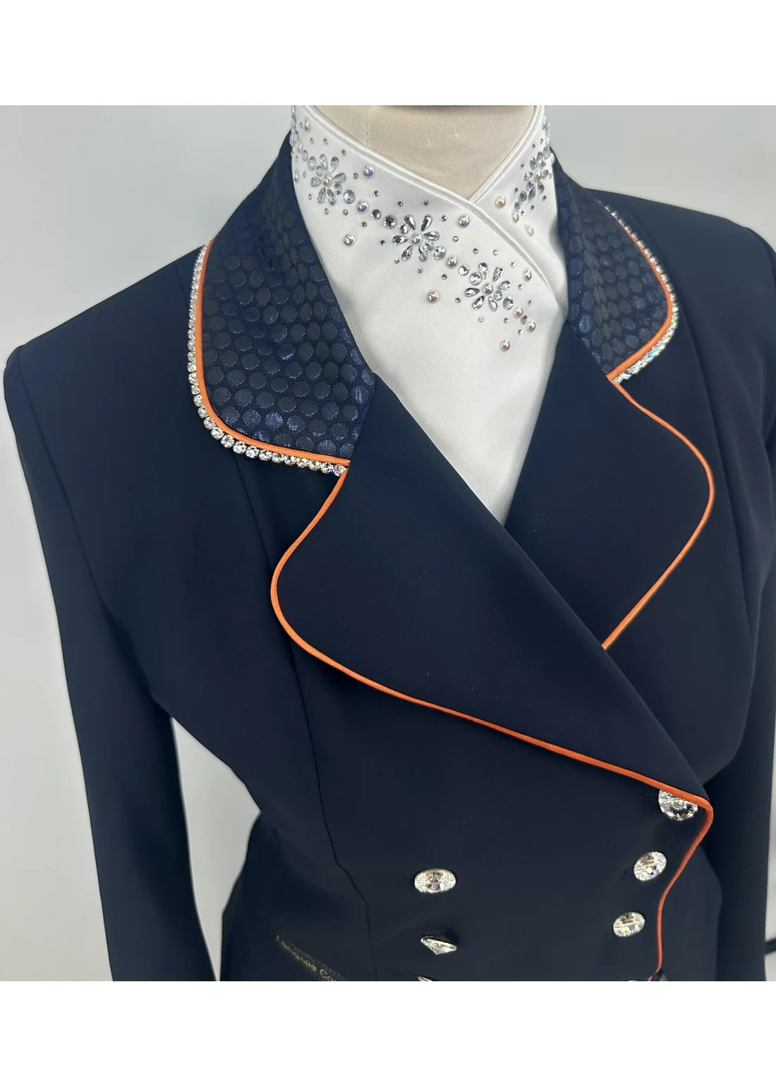 DEMO Lamantia couture Frack Dark Blue Dutch Sparkle Dot SIZE 38