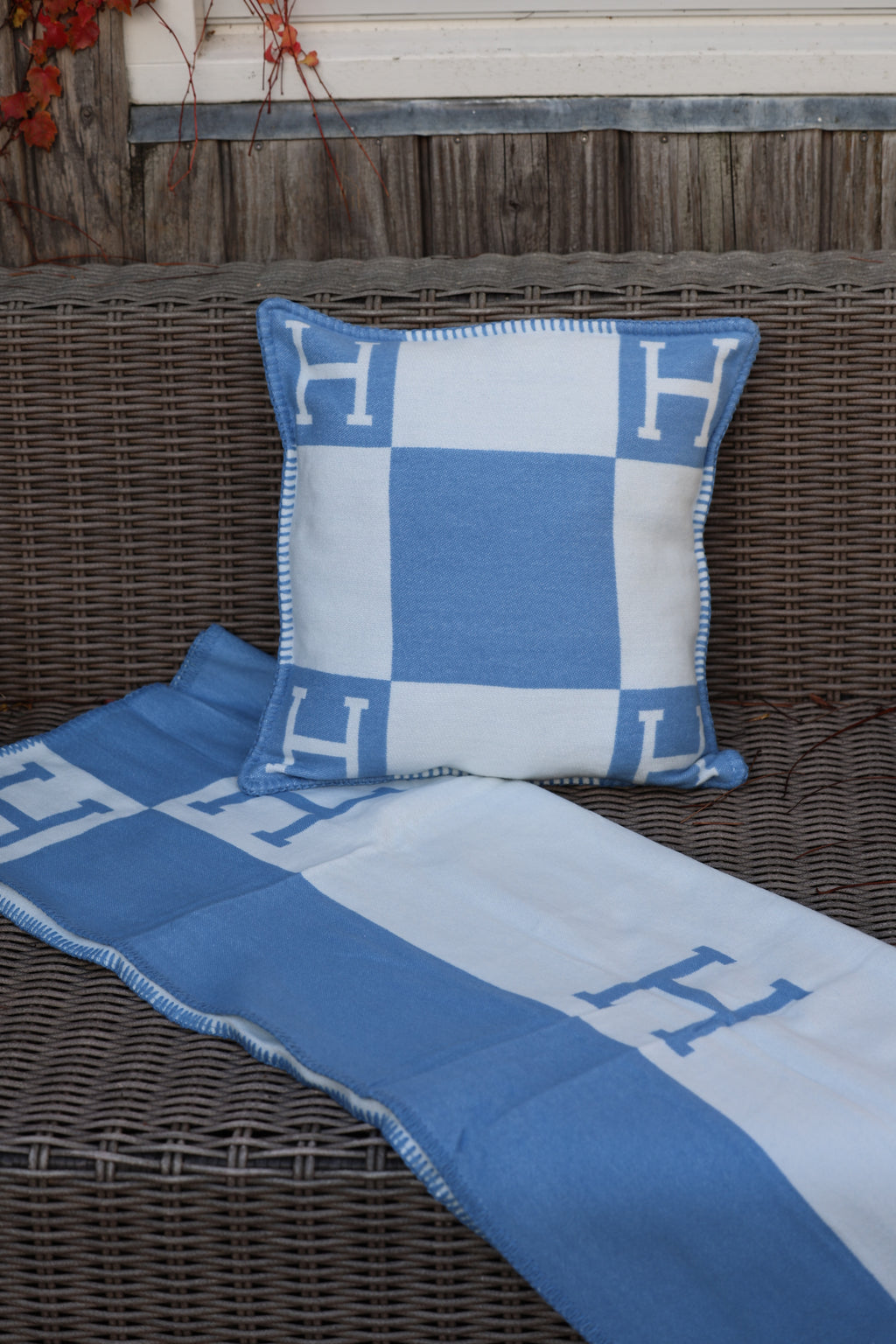 Horses and Lifestyle Pillow H Baby Blue